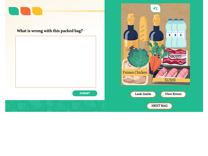 grocery bag packed incorrectly